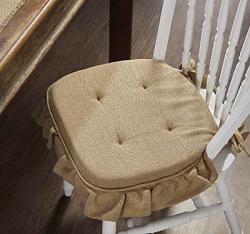 Burlap Natural Chair Pad with Ruffle