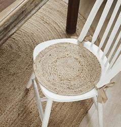 VHC Brands Natural Jute Braided Chair Pad