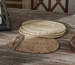 VHC Brands Natural Jute Braided Placemats (Set of 4)