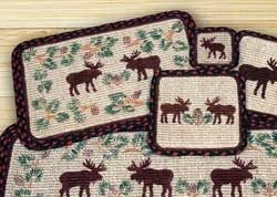 Moose and Pinecone Wicker Weave Placemat