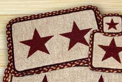 Burgundy Star Wicker Weave Placemat