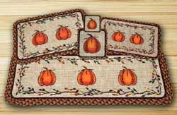 Harvest Pumpkin Wicker Weave Tablemat