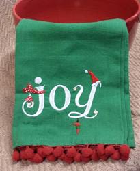 Joy Embroidered Dishtowel