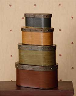 Primitive Oval Stacking Boxes (Set of 6)