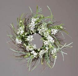 White Floral Twig Wreath