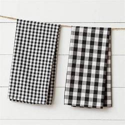 Your Heart's Delight by Audrey's Black & White Checked Tea Towels (Set of 2)