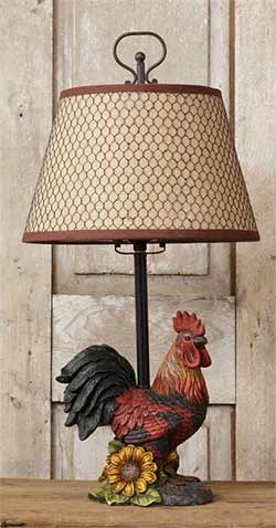 Rooster Table Lamp with Shade