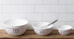 Simple Farmhouse Mixing Bowls (Set of 3)