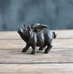 When Pigs Fly Cast Iron Figurine