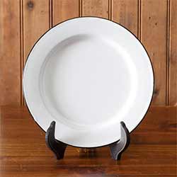 White Enamelware Dinner Plates (Set of 2)