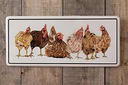Farm Chickens Metal Wall Decor