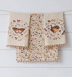 Bird, Butterfly, Rabbit Tea Towels (Set of 3)