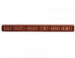 Bold Stripes Brave Hearts Shelf Sitter