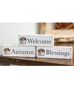 Welcome, Autumn, Blessings Shelf Sitters (Set of 3)