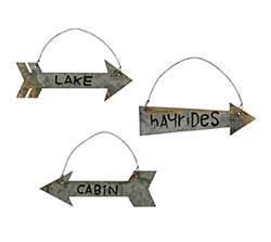 Tin Cabin Arrow Ornaments (set of 3)