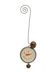 Mason Jar Snowman Ornament with Bells