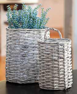 Gray Willow Oval Baskets (Set of 2)