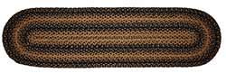 Ebony Black and Tan Braided 48 inch Table Runner