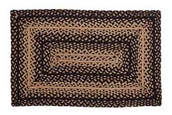 Ebony Black and Tan Braided Rug, Rectangular (27 x 48 inch)