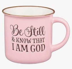 Be Still and Know Pink Camp-style Coffee Mug
