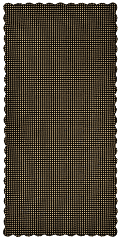 Black Check Tablecloth, Scalloped - 60 x 120 (Black and Tan)