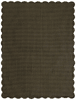 Black Check Tablecloth, Scalloped - 60 x 80 (Black and Tan)