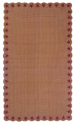 Burgundy Star Tablecloth - 60 x 102 inch