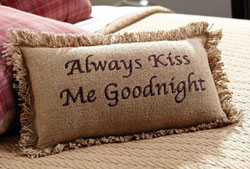 Always Kiss Me Goodnight Decorative Pillow