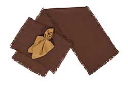 VHC Brands (OH) Burlap Chocolate 36 inch Table Runner