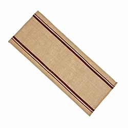 Burlap Table Runner with Red Stripes