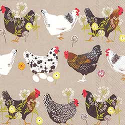 Spatter Hens Paper Luncheon Napkins