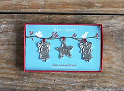 Basic Spirit Angel and Star Mini Ornaments (Set of 3)