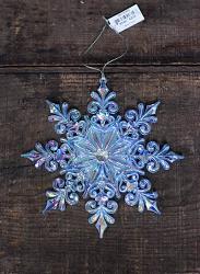 Iridescent/Blue Snowflake Ornament