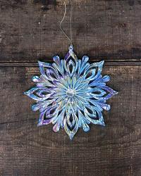 Iridescent/Blue Flower Ornament