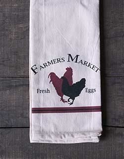 Farmer's Market Rooster Dishtowel