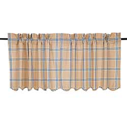 Elaine Azure Cafe Curtains - 24 inch Tiers