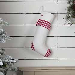 Emmie Red Check Ruffle 20 inch Stocking