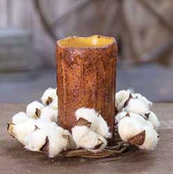 Teastain Cotton Ball Candle Ring