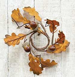 Col House Designs Acorn & Oak Leaves Mini Candle Ring