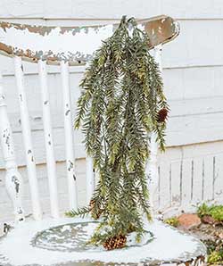 Draping Pine Bush with Cones (34 inches)