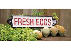 Fresh Eggs Metal Plaque