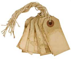 CWI 2.75 inch Tea Stained Gift Tags (Pack of of 12)