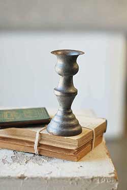 Pewter Look Alette Candle Holder - 5.5 inch