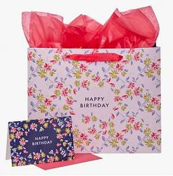 Happy Birthday Flower Trellis Large Gift Bag 