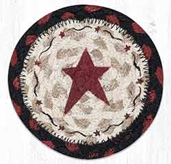 Primitive Star Burgundy Braided Coaster
