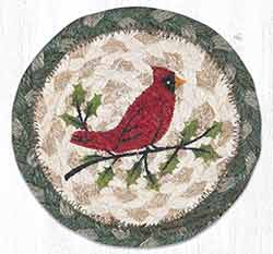 Holly Cardinal Braided Coaster