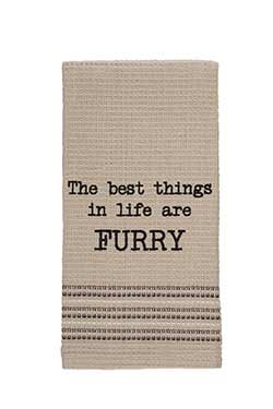 The Best Things in Life are Furry Dishtowel