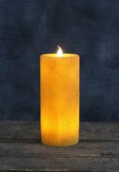 Honeycomb Battery Pillar Candle - 7 x 3 inches
