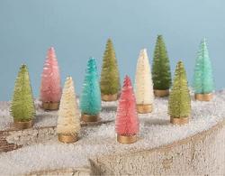 Pastel Bottle Brush Mini Trees (Set of 10)