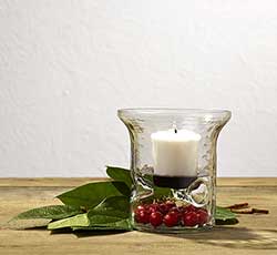 Hammered Glass Votive Holder with Pan
